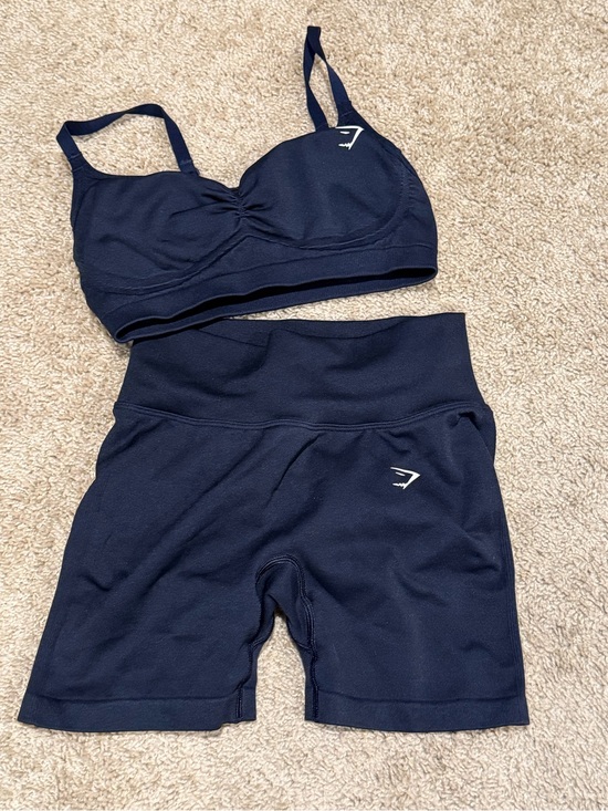 Gymshark Pants - Gymshark Seamless Lift Navy Shorts and Sports Bra